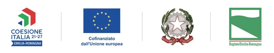 Coesione Italia 21–27 Emilia-Romagna · Cofinanziato dall'Unione europea · Repubblica Italiana · Regione Emilia-Romagna